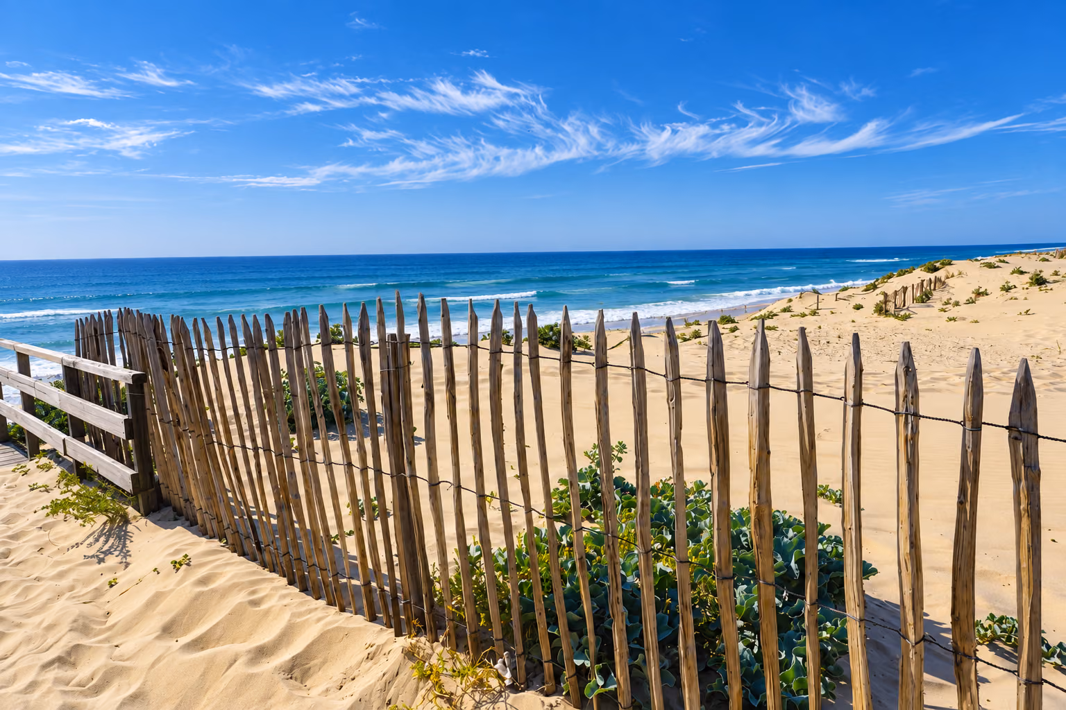 Dunes et océan à Mimizan